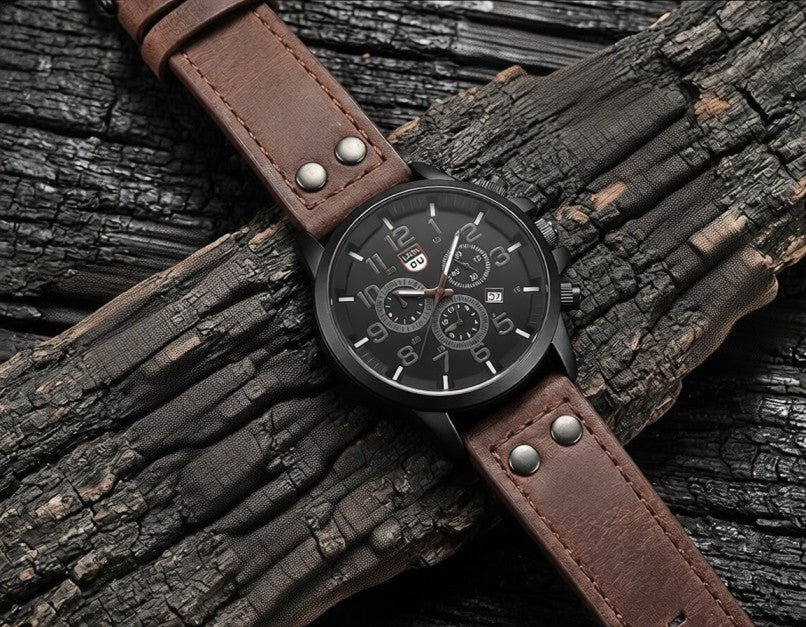 Watch & Bracelet (Dark Brown)